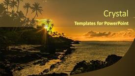  Presentation with samoa - Slide deck with coconut-palm-trees background and a tawny brown colored foreground