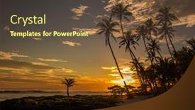  Presentation with samoa - Audience pleasing slide deck consisting of coconut-palm-trees backdrop and a tawny brown colored foreground