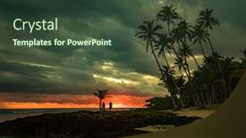  Presentation with samoa - Slide deck with coconut-palm-trees background and a tawny brown colored foreground