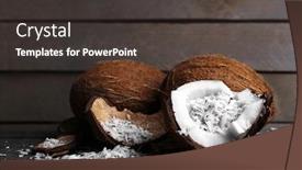  Presentation with coconut - Slide set featuring coconut-shavings-in-coconut background and a dark gray colored foreground
