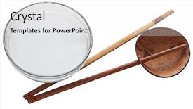  Presentation with coconut shell - Beautiful PPT theme featuring coconut shell ladle and bamboo backdrop and a white colored foreground