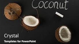  Presentation with shells - Colorful slides enhanced with coconut shells on black chalkboard backdrop and a black colored foreground