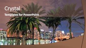  Presentation with coconut tree - Amazing presentation theme having coconut tree and orlando downtown backdrop and a violet colored foreground