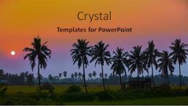  Presentation with andhra pradesh - Audience pleasing slide deck consisting of coconut-trees-in-southern-india backdrop and a gold colored foreground