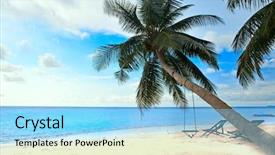  Presentation with coconut tree fruits - Amazing presentation theme having coconut trees on the beach backdrop and a  colored foreground