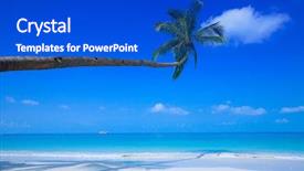  Presentation with blue crystal - PPT layouts with coconut treet swaying background and a cobalt blue colored foreground