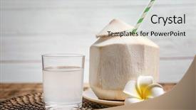  Presentation with nut - Audience pleasing PPT layouts consisting of coconut water and fresh nut backdrop and a light gray colored foreground