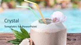  Presentation with coconut water - Cool new slides with coconut water in the nut backdrop and a cool aqua colored foreground