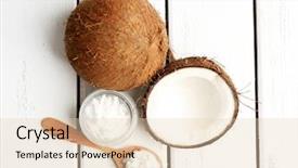  Presentation with coconut oil - Beautiful PPT theme featuring coconut with coconut oil backdrop and a lemonade colored foreground