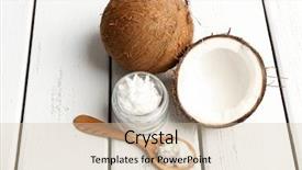  Presentation with coconut oil - Colorful presentation design enhanced with coconut with coconut oil backdrop and a soft green colored foreground
