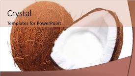  Presentation with green coconut - Beautiful theme featuring coconut with milk isolated backdrop and a coral colored foreground