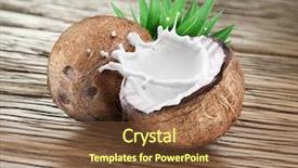  Presentation with milk splash - Audience pleasing presentation consisting of coconut with milk splash inside backdrop and a tawny brown colored foreground