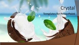  Presentation with milk splash - Presentation theme enhanced with coconut with milk splash background and a light blue colored foreground