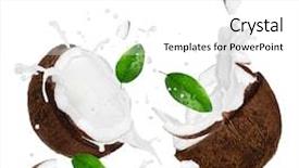  Presentation with fruit splash - Amazing theme having coconut with milk splash backdrop and a white colored foreground