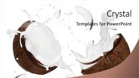  Presentation with milk splash - Cool new PPT theme with coconuts isolated black - coconut with milk splash backdrop and a white colored foreground