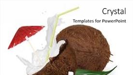  Presentation with coconut milk - Presentation theme having coconut with milk splash background and a white colored foreground