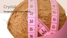  Presentation with tape measure - Presentation theme enhanced with coconut-with-pink-tape-measure background and a coral colored foreground