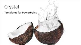  Presentation with cracked - PPT layouts enhanced with coconut with splashes of water background and a white colored foreground