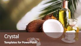  Presentation with coconut oil - Presentation theme enhanced with coconuts and coconut oil background and a tawny brown colored foreground