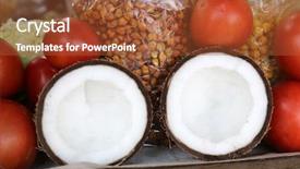  Presentation with organic - Amazing presentation design having coconuts at local market kolkata backdrop and a red colored foreground