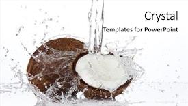  Presentation with fruit splash - Slides consisting of coconuts in water splash isolated background and a white colored foreground