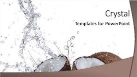  Presentation with water splash - Beautiful slide set featuring coconuts-with-water-splash-isolated backdrop and a white colored foreground