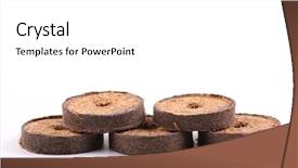  Presentation with plants growing - Presentation theme consisting of cocopeat - coconut tablets for growing plants background and a white colored foreground