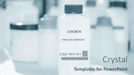  Presentation with packaging plastic - PPT layouts with cocro4-cobalt-ii-chromate-cas background and a sky blue colored foreground