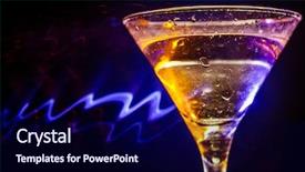  Presentation with black - PPT theme enhanced with coctail on the black background background and a  colored foreground