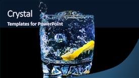 Presentation with cocktail - Presentation theme having coctail on the black background background and a navy blue colored foreground