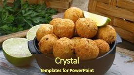  Presentation with cake - Audience pleasing PPT theme consisting of cod cake backdrop and a tawny brown colored foreground