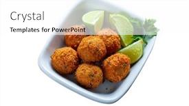  Presentation with dumpling - Slides enhanced with cod-dumpling-salt-cod-fritters background and a  colored foreground