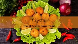  Presentation with dumpling - Presentation theme enhanced with cod-dumpling-salt-cod-fritters background and a gold colored foreground