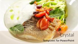  Presentation with fresh meat - Cool new slide deck with cod-fillet-in-cream-sauce backdrop and a coral colored foreground