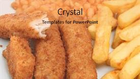  Presentation with fingers - PPT theme having cod fish fingers with chips background and a  colored foreground