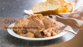  Presentation with oil and gas - Slide deck featuring cod liver in oil on plate background and a coral colored foreground