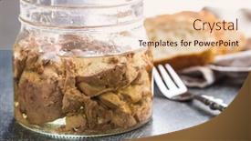  Presentation with liver - Cool new PPT theme with cod liver in oil in jar backdrop and a lemonade colored foreground