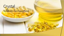  Presentation with oil and gas - Presentation theme having cod liver oil gel capsules background and a  colored foreground