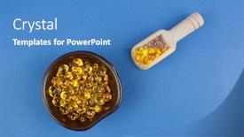  Presentation with liver - Theme consisting of cod-liver-oil-omega-3 background and a teal colored foreground