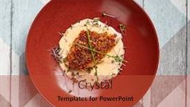  Presentation with fancy - Beautiful slide set featuring cod-piece-with-sauce backdrop and a red colored foreground