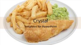  Presentation with peas - Audience pleasing slides consisting of cod with chips and mushy backdrop and a yellow colored foreground