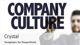  Presentation with business culture - Cool new presentation theme with pointing the text company culture backdrop and a white colored foreground