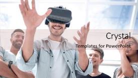  Presentation with virtual reality - Audience pleasing slide set consisting of code experiance - indoors close up shot backdrop and a coral colored foreground