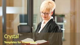  Presentation with civil law - Cool new slide set with code in a court room backdrop and a tawny brown colored foreground