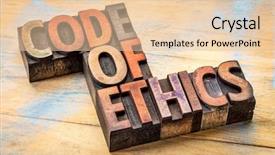  Presentation with ethics - Slide deck featuring ethical issues - code of ethics banner background and a lemonade colored foreground