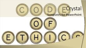  Presentation with ethics - Presentation theme featuring code of ethics text background and a lemonade colored foreground