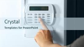  Presentation with code - Slides enhanced with code on a house alarm background and a sky blue colored foreground