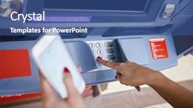  Presentation with atm machine - Amazing PPT layouts having code on a pad security backdrop and a ocean colored foreground