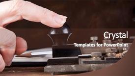  Presentation with fingers - Colorful slide deck enhanced with code on an antique telegraph backdrop and a tawny brown colored foreground