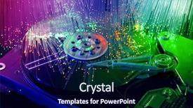  Presentation with fiber optics - Slides consisting of code switching - computer harddisk and heads background and a navy blue colored foreground